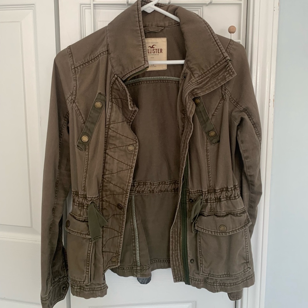 HOLLISTER MILITARY JACKET OLIVE XS